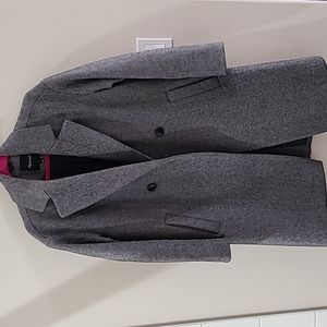 Madewell xs black herringbone coat, wool